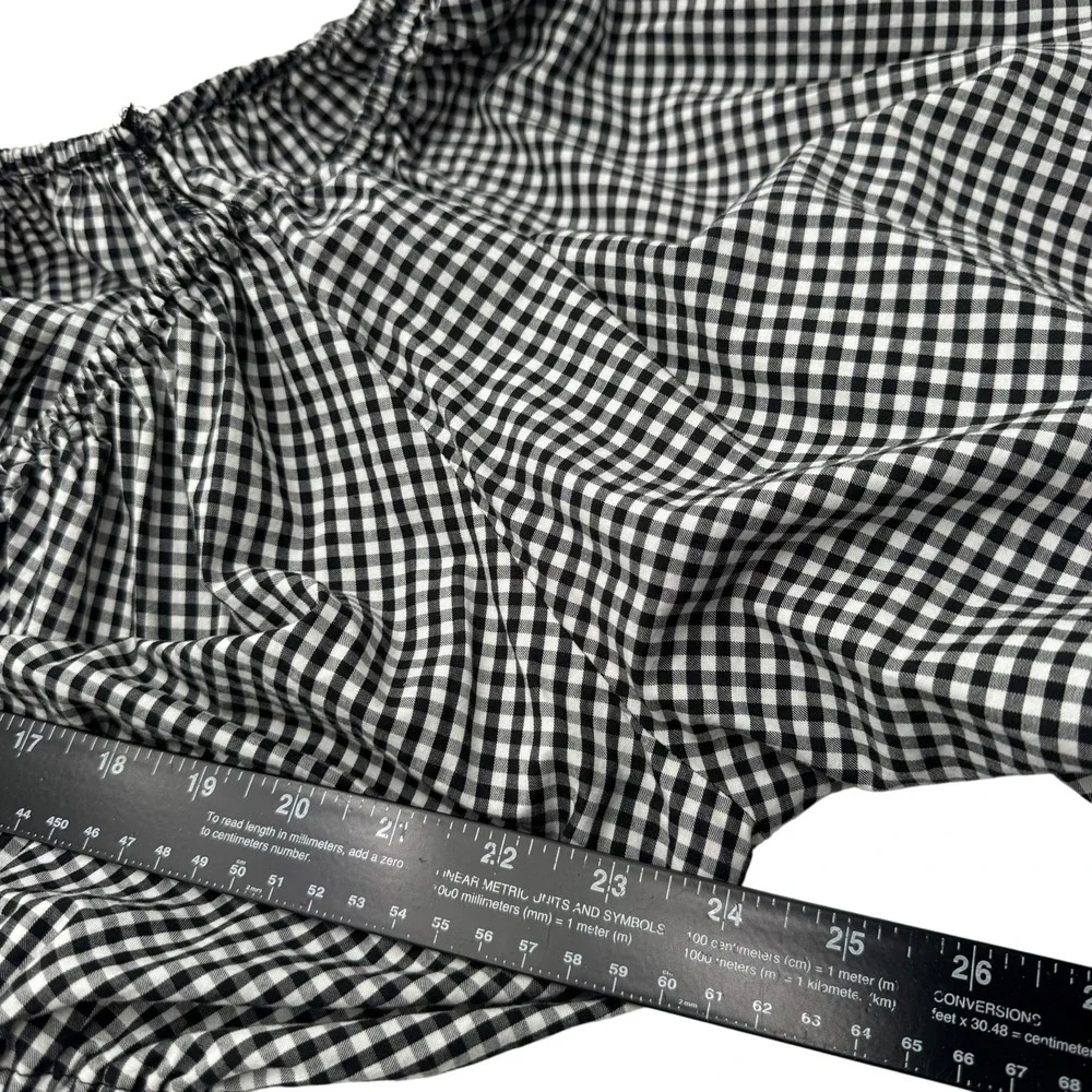 OLD NAVY NWT Women's 2X Black White Gingham Waist-Defined Puff-Sleeve Mini Dress - Picture 8 of 10